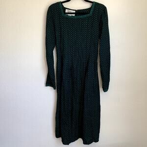 Vintage 80s 90s Sarah Elizabeth Dress in Green/Black